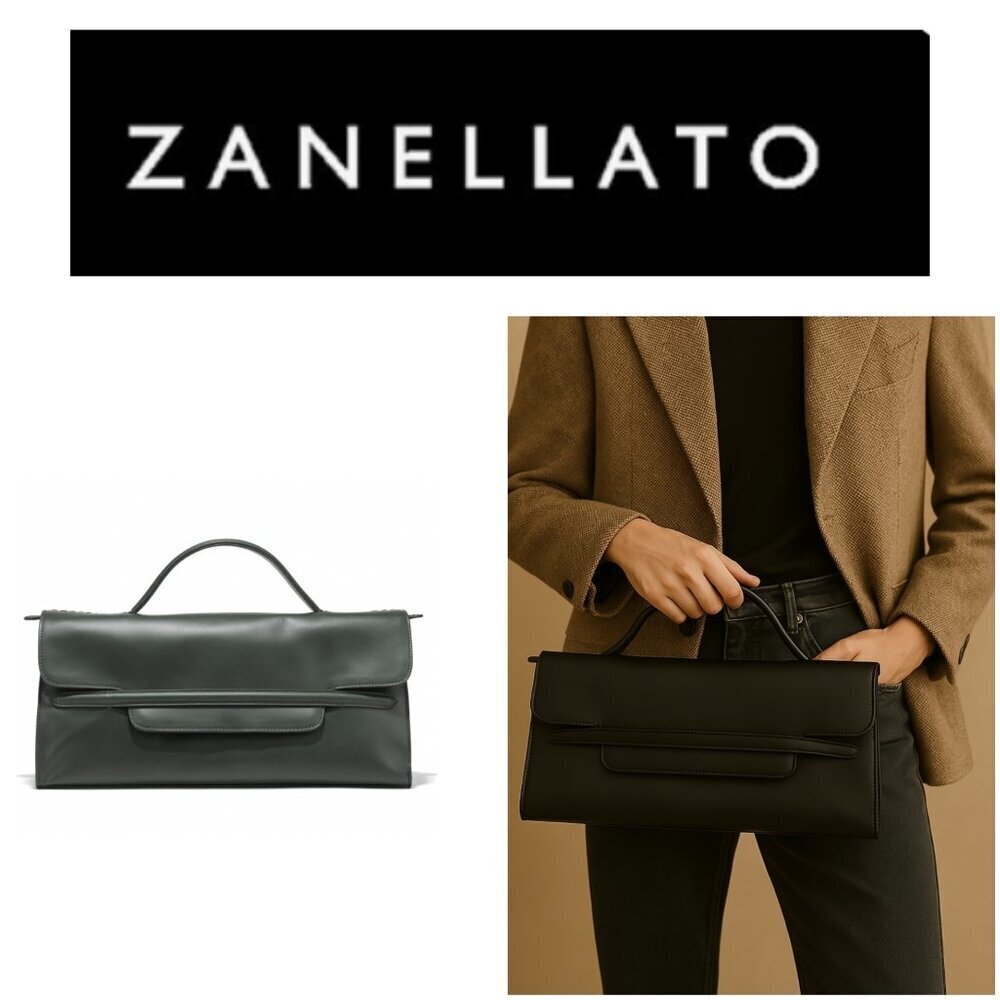 Zanellato Nina Tote Leather Shoulder Bag Satchel Minimalist Zip Compartments
